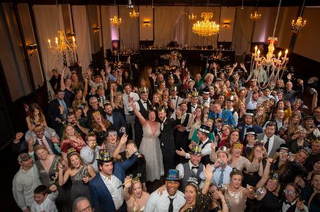 A large group of people in a room.